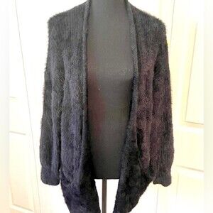 BKE Red by Buckle Black Fuzzy Cardigan SZ M